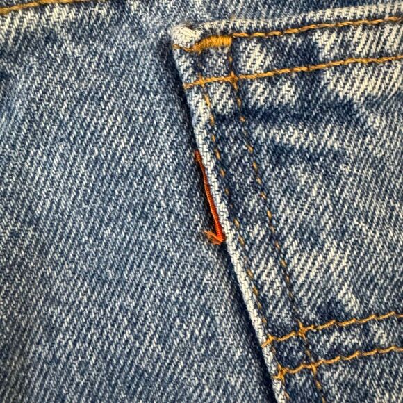 Levi’s 550 Denim Jean Shorts Size 33 Classic Zip Up Fly Relaxed Fit Orange Tab - Picture 11 of 11